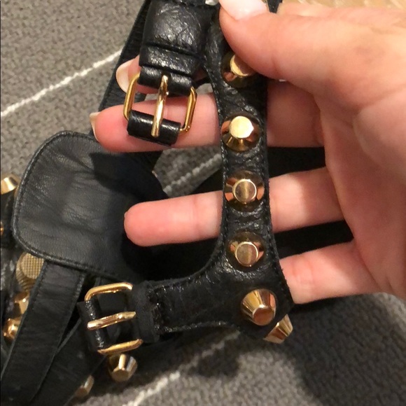 ✨ Balenciaga Paris Gold Stud Wedges 38 ✨ - Picture 3 of 6